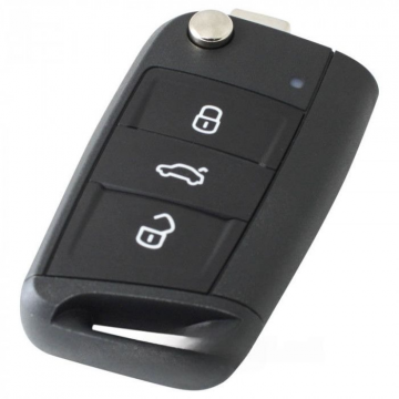 Volkswagen 3-knops klapsleutel - met elektronica 433MHZ - ID88 transponder (voor Golf 7)