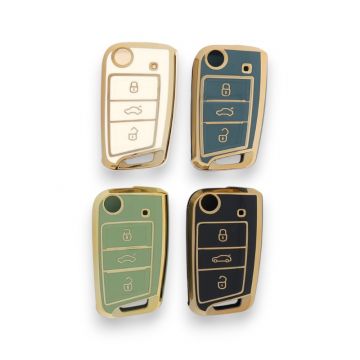 Volkswagen 3-button flip-key TPU key cover