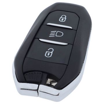 Peugeot 3-button Smart Key Housing - illumination des boutons-poussoirs - lame de clé droite