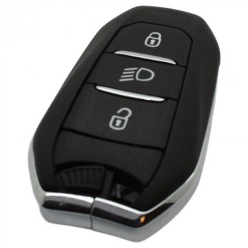 Peugeot 3-button Smart Key Housing - illumination des boutons-poussoirs - lame de clé droite avec encoche