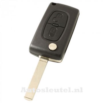 Clé pliante Peugeot 2 boutons - lame de clé droite avec électronique 433MHZ - transpondeur PCF7941 - batterie sur puce