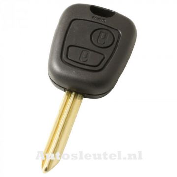 Boîtier de clé Peugeot à 2 boutons - lame de clé en forme de croix avec électronique 433MHZ - transpondeur ID46