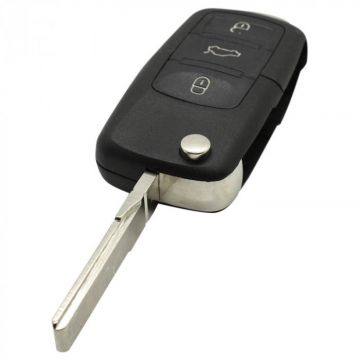 Volkswagen clé pliante à 3 boutons - lame de clé droite avec encoche avec électronique 433MHZ - ID48 transpondeur - 1J0959753DA