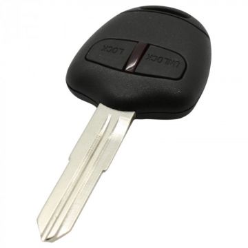 Mitsubishi 2-button key housing - key blade point with notch left with electronics 433MHZ - ID46 transponder