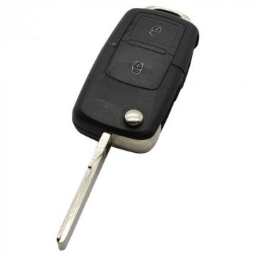 Volkswagen clé pliante à 2 boutons - lame de clé droite avec encoche avec électronique 433MHZ - ID48 transpondeur - 1JO959753AG