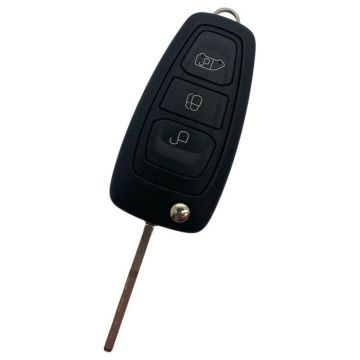 Ford clé pliante à 3 boutons - lame de clé droite avec électronique 434MHZ - Hitag Pro - 49 Chip - GK2T-15K601-AA - A2C94379402 convient à Ford Transit (OEM)